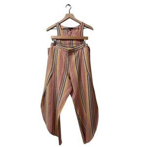 Drew Multiple-Color Stripe 2-Piece Linen Blend Pant Set Size Medium